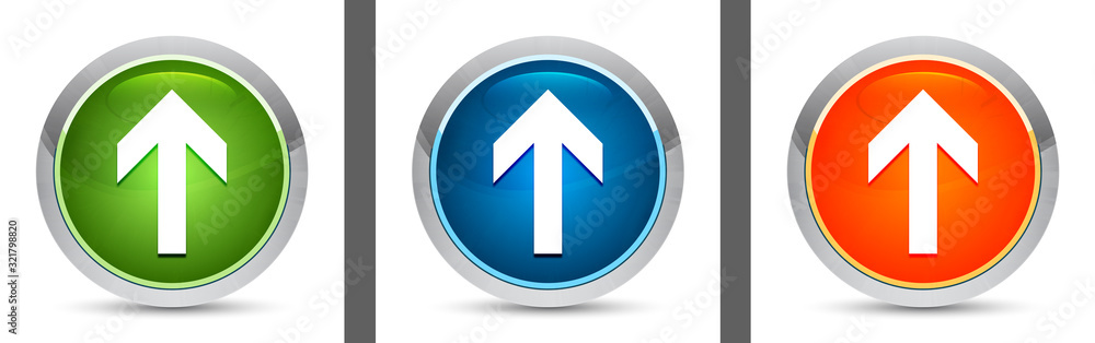 Up arrow icon modern design round button set illustration Up arrow icon modern design round button set illustration