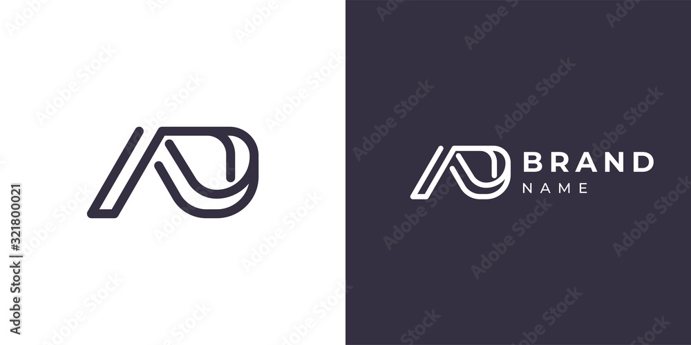 Letter A and D monogram logo design Letter A and D monogram logo design