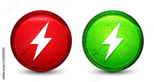 Free Download Electric bolt icon digital geometric design round button set illustration - GFXLoad
