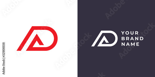 Letter A and D monogram logo design photo