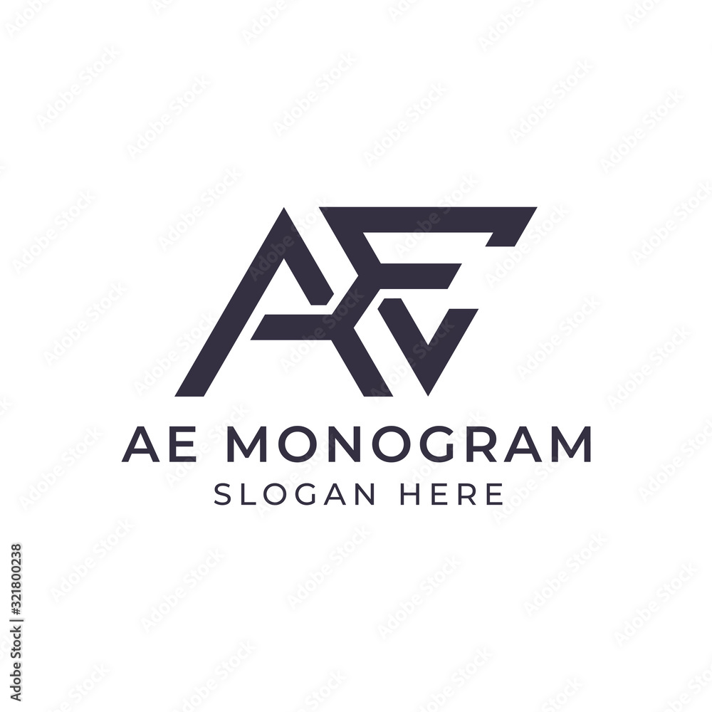 Letter A and E Monogram logo design Letter A and E Monogram logo design