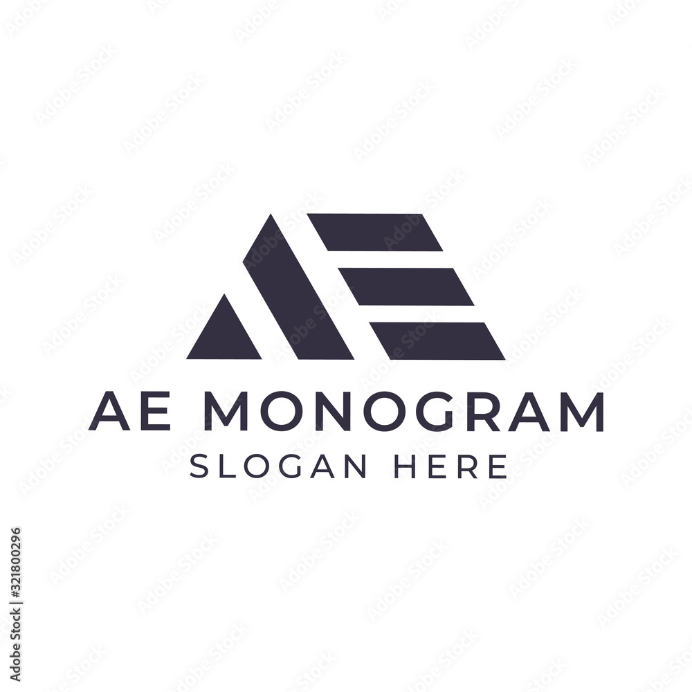 Letter A and E Monogram logo design