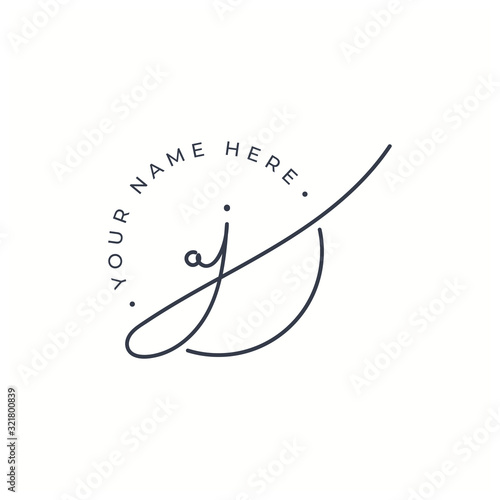 letter A and J monogram logo design