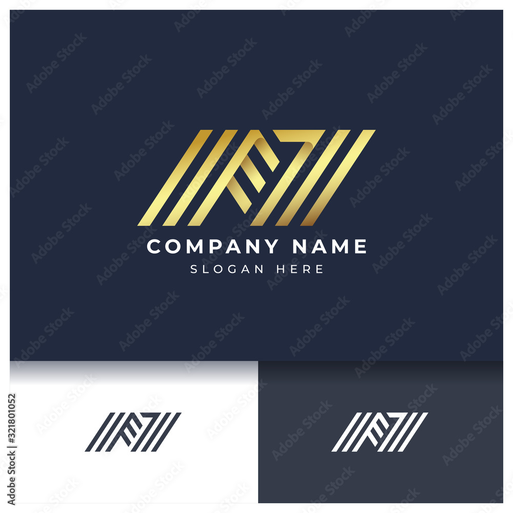 Obraz premium letter A and J monogram logo design