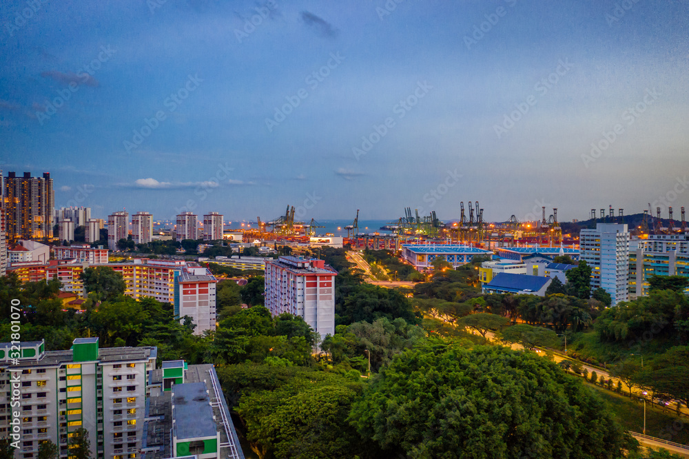 Singapore HDB residential area, public housing near central south of the lion city