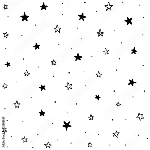 Vector Star Pattern Background.pattern of star doodle.Star hand drawn.Vector EPS 10.