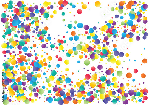Festive color round confetti background. Abstract frame confetti texture for holiday, postcard, poster, website, carnivals, birthday and children's parties. Cover confetti mock-up. Wedding card layout