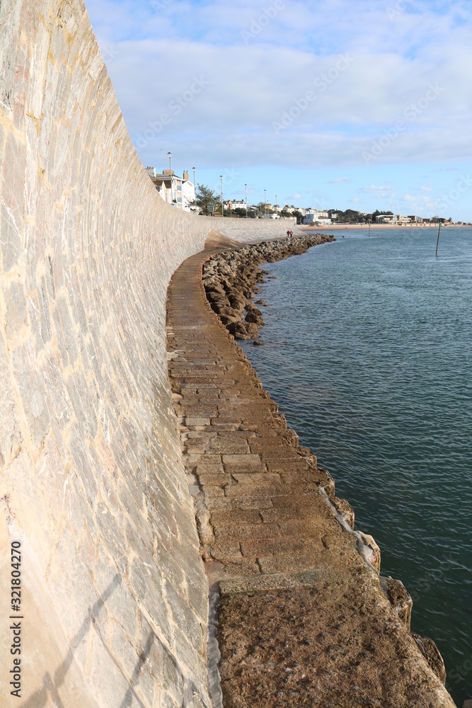 Coastal sea wall