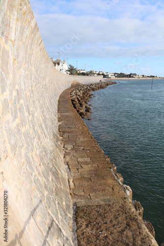 Coastal sea wall