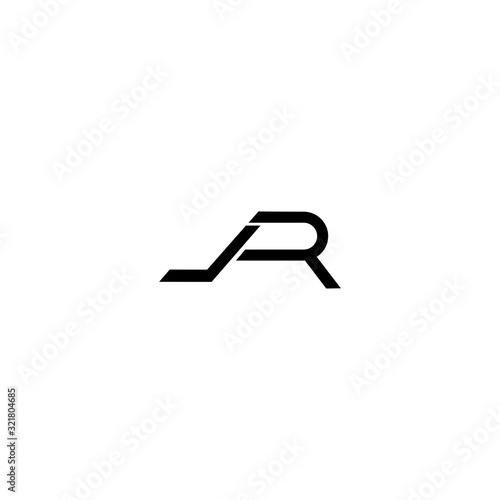 JR J R Letter Logo Design Template Vector