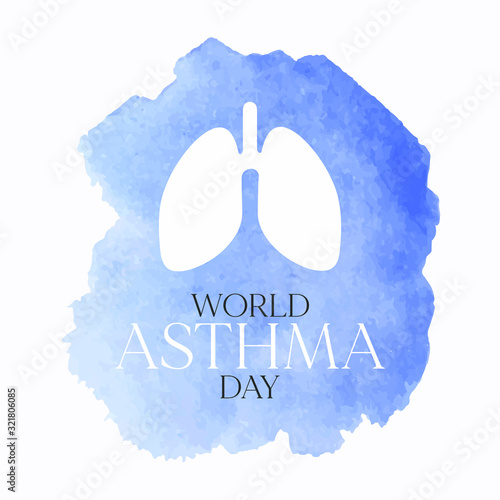 Vector illustration on the theme of World Asthma Day observed on first Tuesday in May every year.