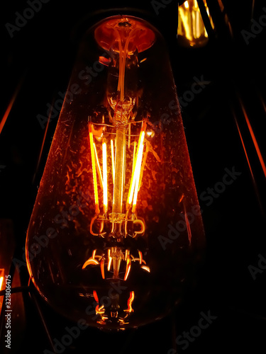 lamp on black background