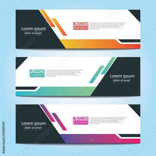 Vector abstract design web banner template. Web Design Elements - Header Design. Abstract geometric web banner template on grey background.Modern banner.