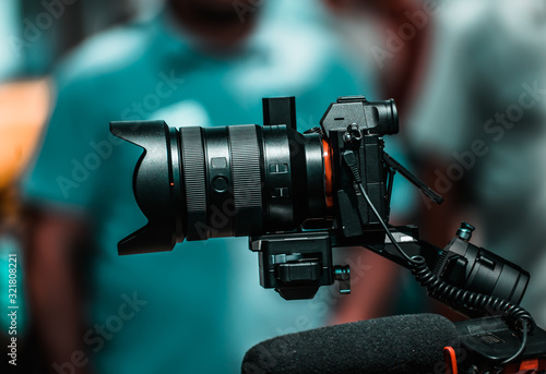 Full frame camera for recording video with a microphone