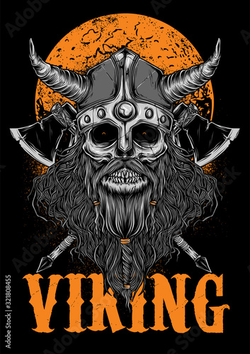 Viking Corpse Bone Zombie Illuastration Tshirt