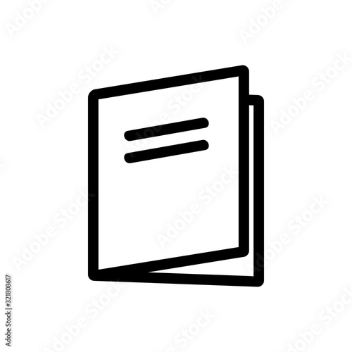 booklet icon vector. Thin line sign. Isolated contour symbol illustration