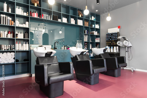 Modern beauty room and hair salon for women