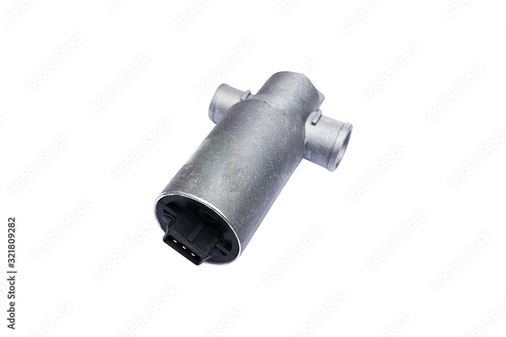 Car injector engine idler isolated on white background Car injector engine idler isolated on white background