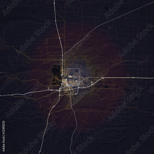 Map Cheyenne city. Wyoming