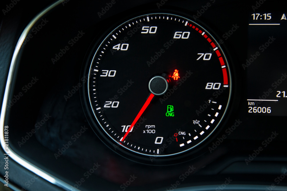 Gas car odometer ( cng ). Gas car odometer ( cng ).