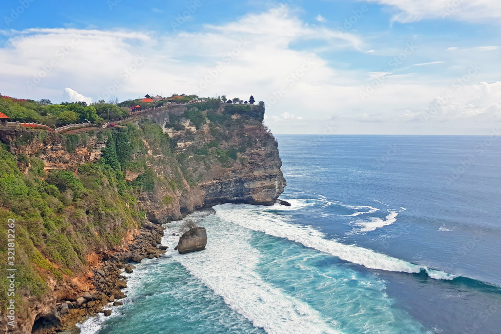 Uluwatu temple on the cliffs in Bali Indonesia
