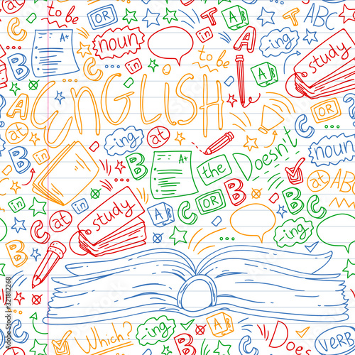 Language school for adult, kids. English courses, class.