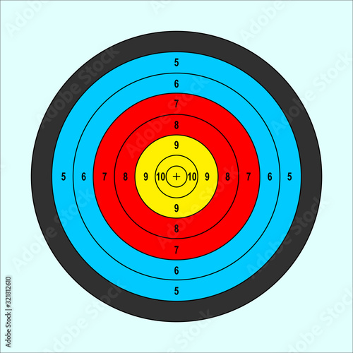 Archery target for printing. Vector.