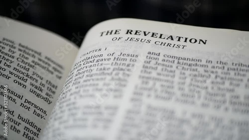 bible revelation book close up