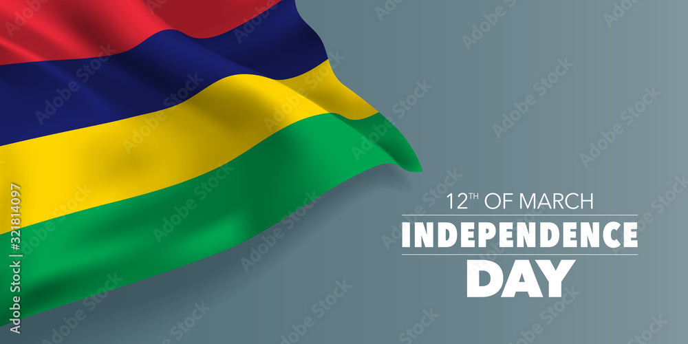 Mauritius independence day greeting card, banner with template text vector illustration Mauritius independence day greeting card, banner with template text vector illustration