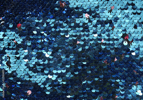 Texture of blue saquined fa...