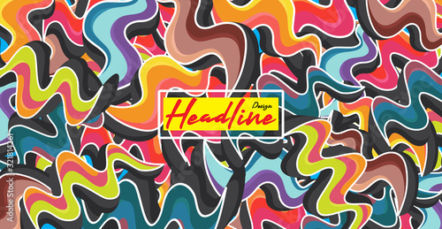 headline graffiti design background colorful abstract form 