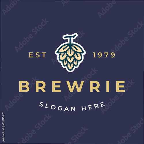 brew logo badge design template