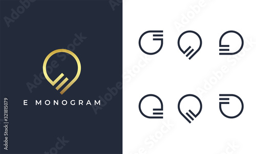 E monogram logo design