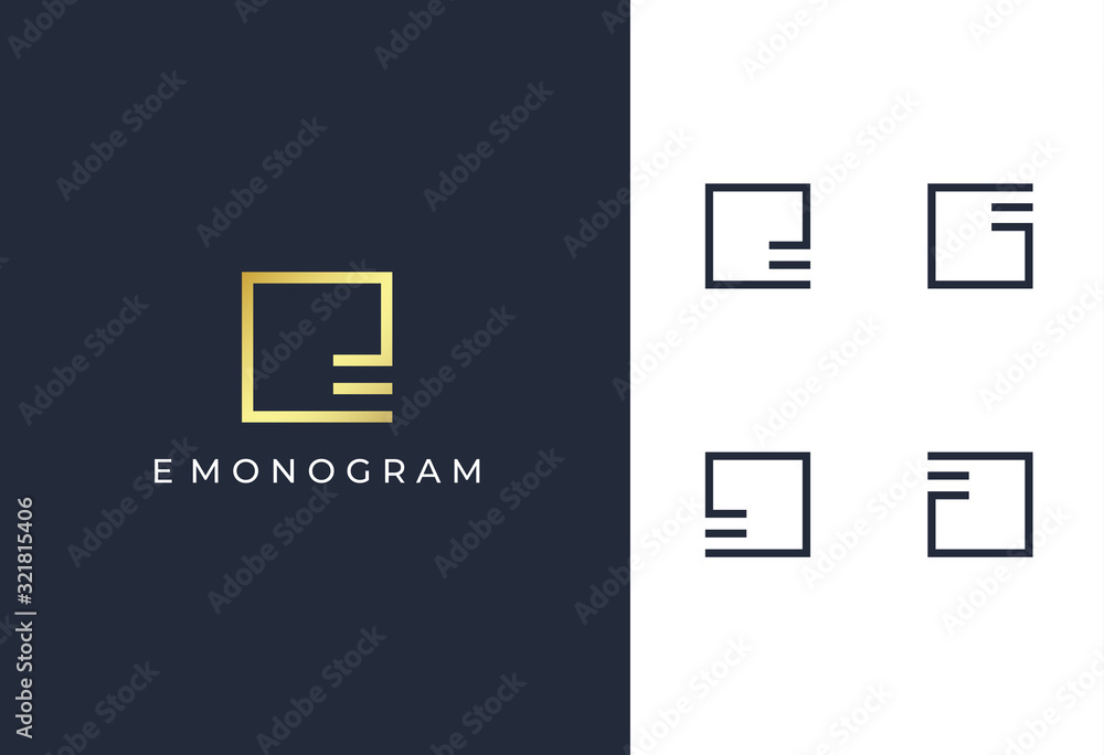 E monogram logo design E monogram logo design