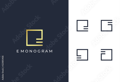 E monogram logo design