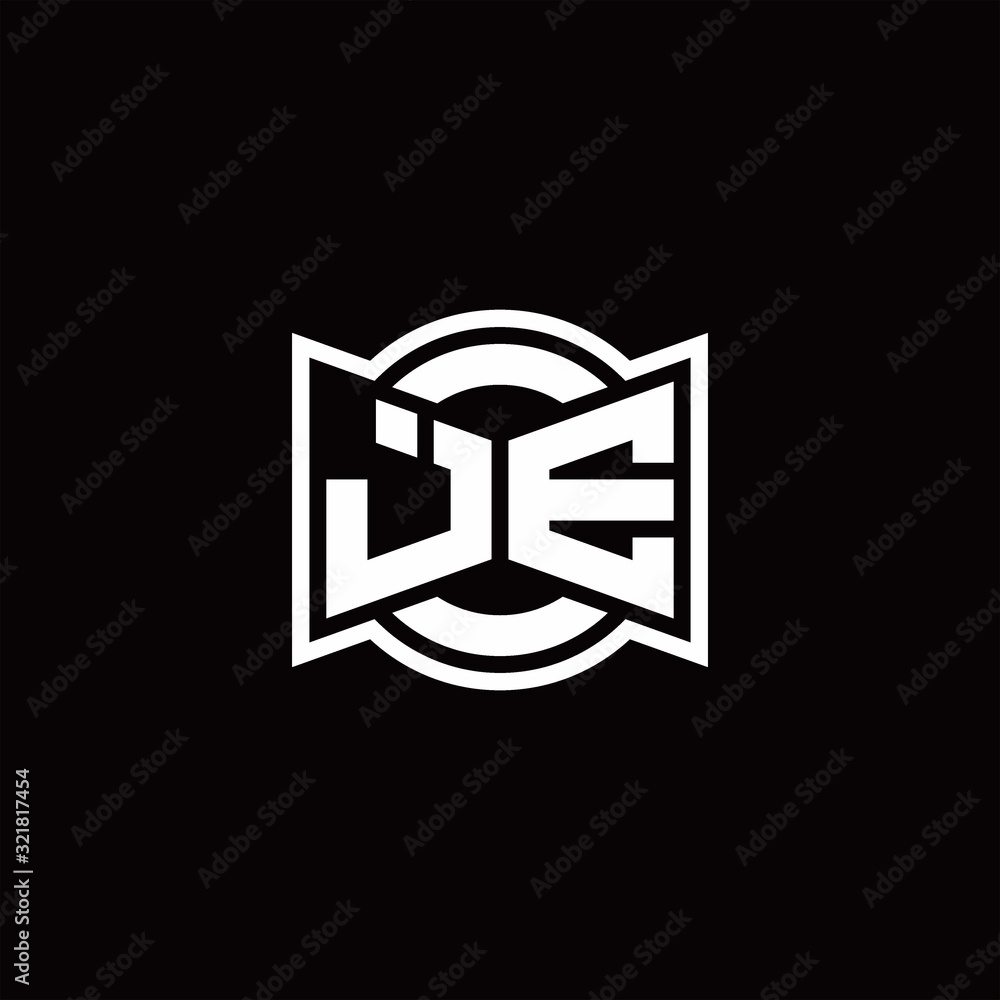JE logo monogram with ribbon style circle rounded design template JE logo monogram with ribbon style circle rounded design template