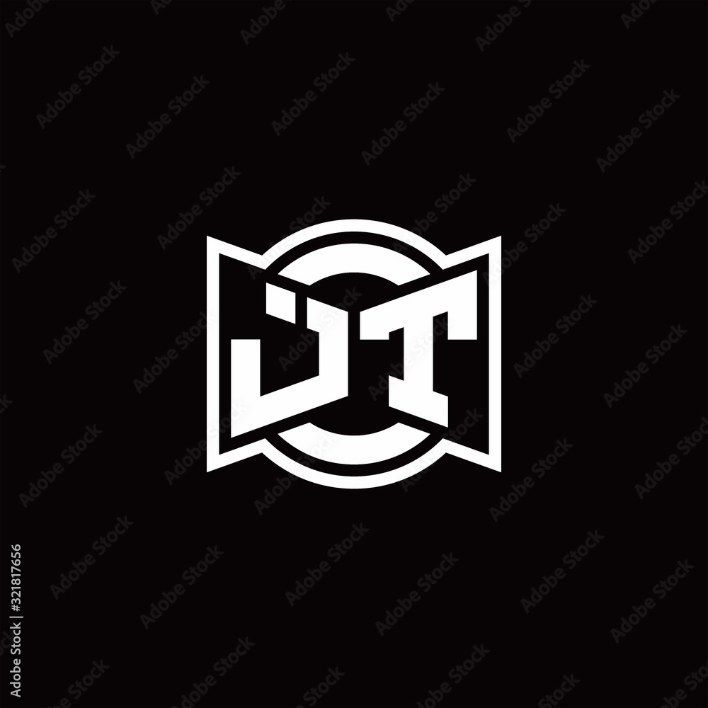 JT logo monogram with ribbon style circle rounded design template JT logo monogram with ribbon style circle rounded design template