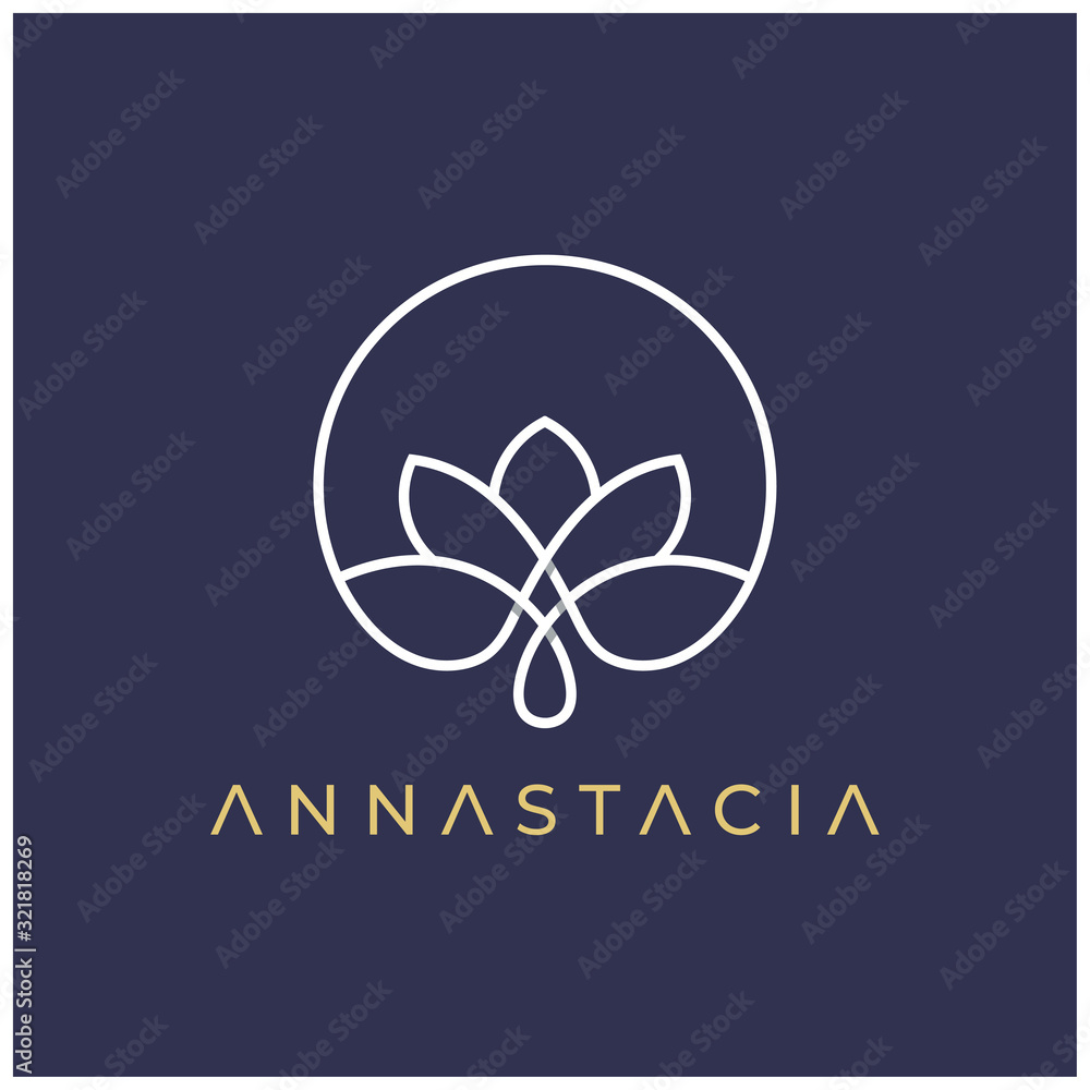 Flower lotus logo design - obrazy, fototapety, plakaty 