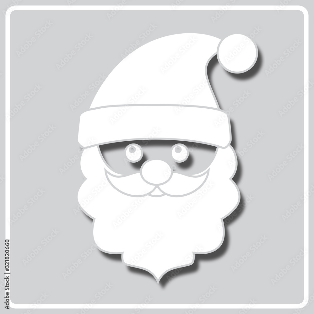 gray icon with white silhouette santa claus gray icon with white silhouette santa claus