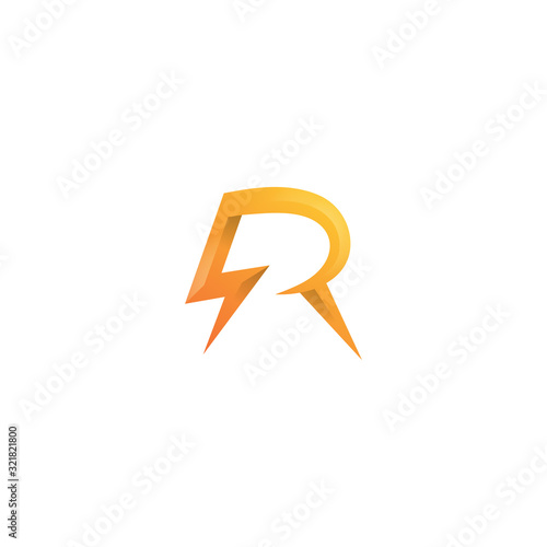 R thunder logo design