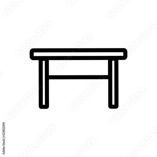 table icon vector. Thin line sign. Isolated contour symbol illustration