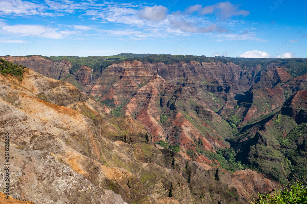 Waimea Canyon, also known as the Grand Canyon of the Pacific, is a large canyon, located on the western side of Kauaʻi in the Hawaiian Islands of the United States.