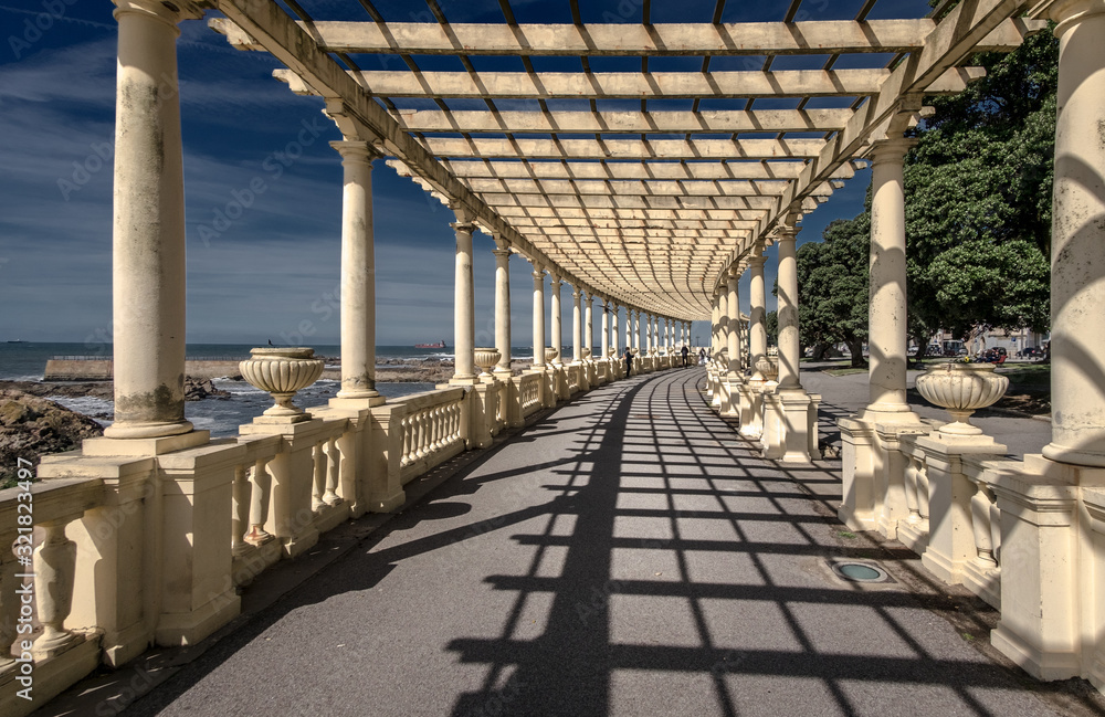 Pergolas on the ocean in Porto. Portugal.