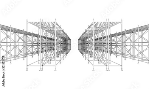 Drawing or sketch of a large shelves