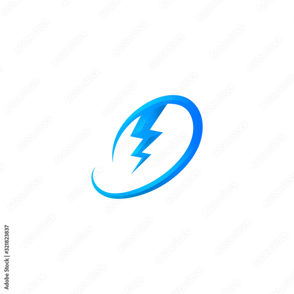 letter D with thunder element logo design letter D with thunder element logo design