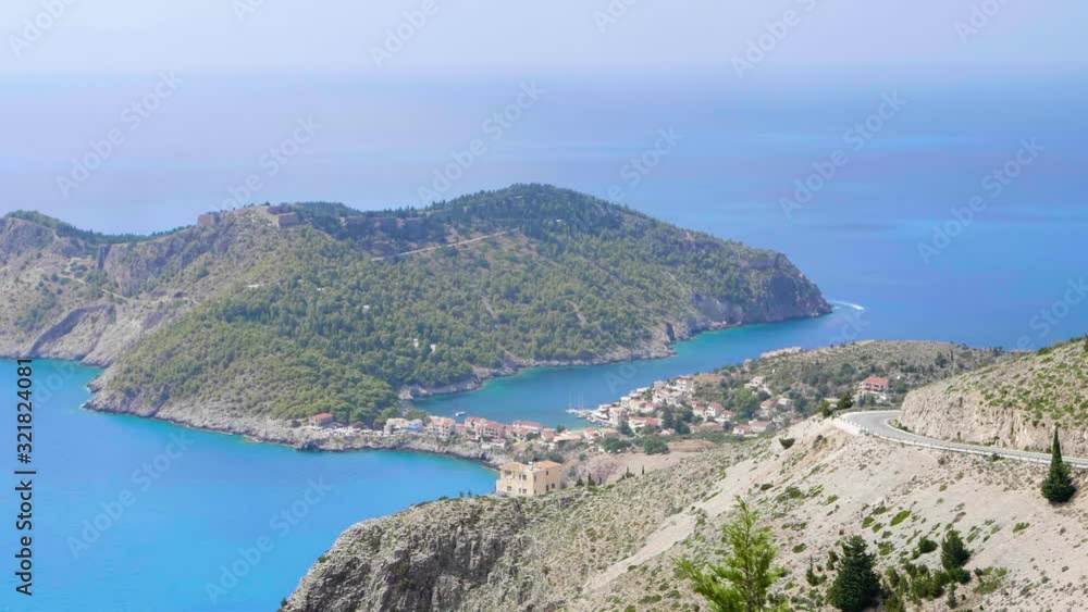 Panoramic view of Asos city in Kefalonia, Greece. Panoramic view of Asos city in Kefalonia, Greece.
