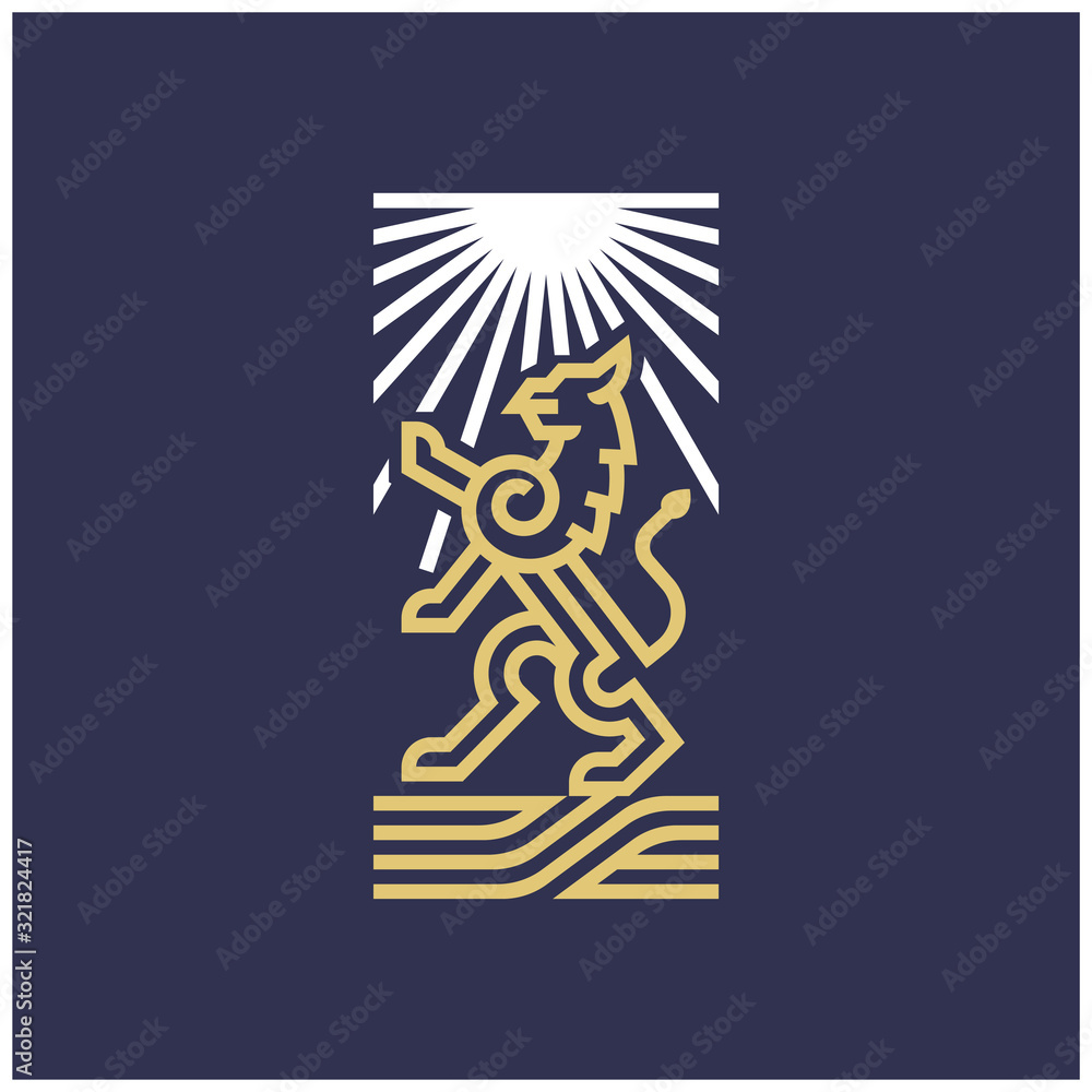 LIne art Lion logo design