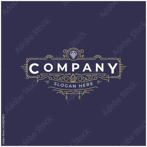 brew logo badge design template