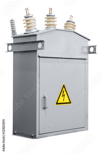 Docking module for Complete transformer substation KTP. White background, isolated