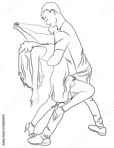 Contour guy and girl dance latina